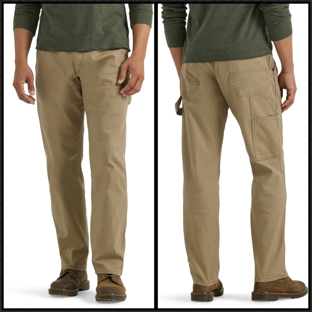 Wrangler Men's Khaki  Carpenter Straight Jeans NWT Rugged